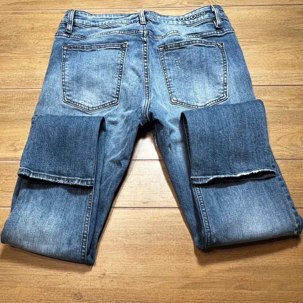 Vigoss Keith 320 Skinny Jeans Medium‎ Wash Distressed Mens Size 32x32